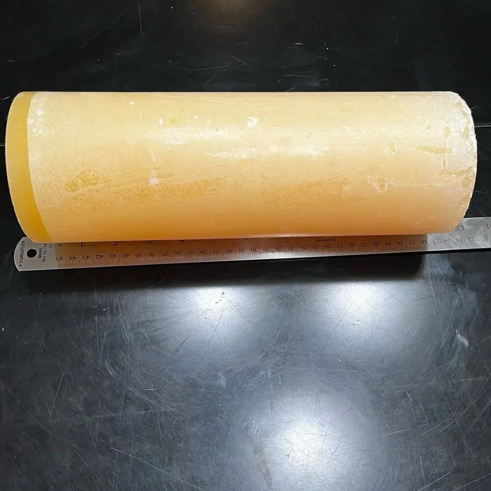 NEW Pottery Barn Timber Pillar Cylinder Centerpiece Long Burning Wax Candle 12”